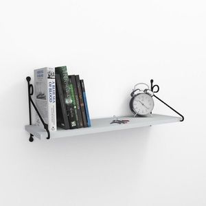 Raft pentru perete Seramoni, Decormet, 60x14x20 cm, alb/negru imagine