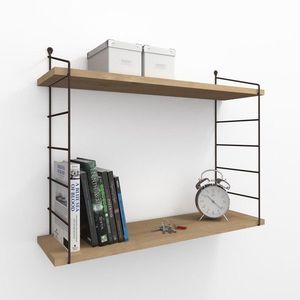 Raft pentru perete Armoni, Decormet, 2 nivele, 72x20x58 cm, bej/maro imagine