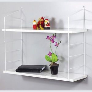 Raft pentru perete Armoni, Decormet, 2 nivele, 72x20x58 cm, alb imagine