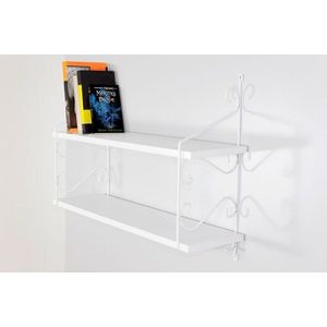 Raft pentru perete Seramoni, Decormet, 2 nivele, 72x20x51 cm, alb imagine