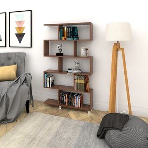Biblioteca Nilufer, Elegance, 90x20x156 cm, maro imagine