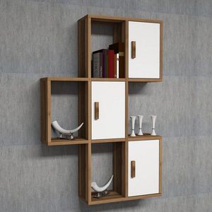 Raft pentru perete Flora, Hommy Craft, 50x20x112.6 cm, alb/maro imagine