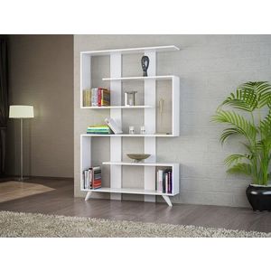 Biblioteca Rain, Woody Fashion, 120x20x162 cm, alb imagine