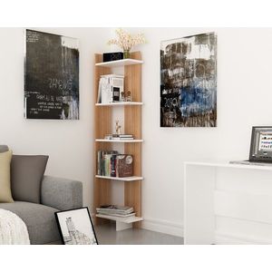 Biblioteca Als, Zena Home, 47x22x170 cm, bej/alb imagine