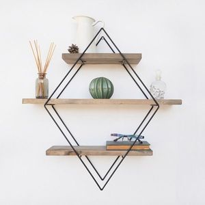 Raft pentru perete WR007, Evila Originals, 42x15x62 cm, maro/negru imagine