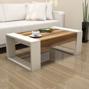 Masuta de cafea Venus, Hommy Craft, 102x60x37.6 cm, crem/maro imagine
