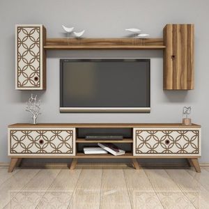 Comoda TV cu dulap Class S, Hommy Craft, crem/maro imagine
