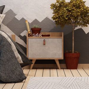 Noptiera Paju, Mod Design, 50x40x55 cm, gri/maro imagine