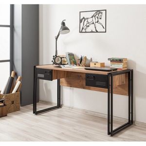 Birou Cosmo Siesta, Sapphire, 137x60x75 cm, negru/maro imagine