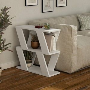 Masuta pentru living Lazena, Decotie, 60x22x57 cm, alb imagine