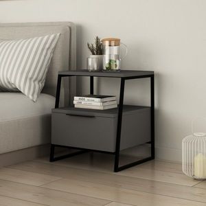 Noptiera Pal, Decortie, 25x27x60 cm, antracit imagine