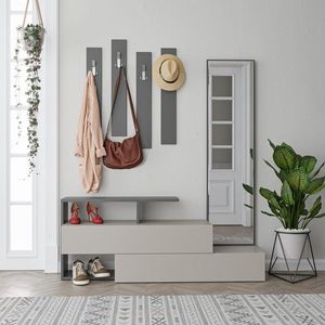 Cuier Ramda, Decortie, 154x35x137 cm, cafeniu/antracit imagine