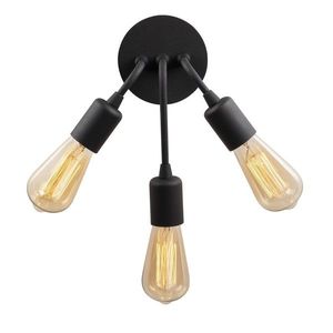 Aplica de perete Harput N-1334, Noor, 22 x 28 cm, 3 x E27, 100W, negru imagine