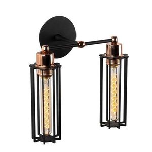 Aplica de perete Likya N-1023, Noor, 28 x 30 cm, 2 x E27, 100W, negru imagine