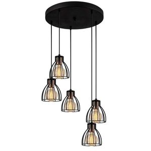 Lustra Kemah N-1237, Noor, 47 x 109 cm, 5 x E27, 100W, negru imagine