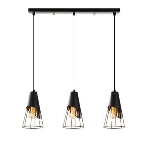 Lustra Sivani Tel MR - 963, Opviq, 67 x 17 x 124 cm, 3 x E27, 100W, negru imagine