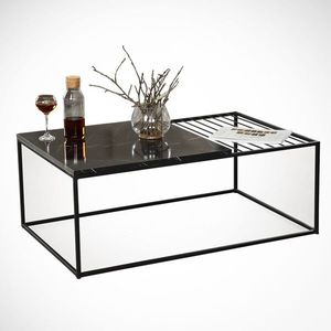Masuta de cafea Zinus Royal, Comforty, 95x55x43 cm, negru/alb imagine