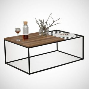 Masuta de cafea Zinus Walnut, Comforty, 95x55x43 cm, aluna imagine