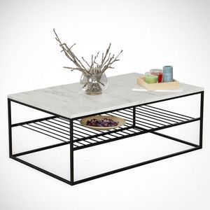 Masuta de cafea Etna Marmo, Comforty, 95x55x43 cm, albnegru imagine