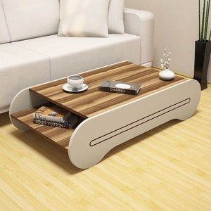 Masuta de cafea Cool Walnut, Hommy Craft, 120x64x30 cm, aluna/crem imagine