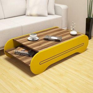 Masuta de cafea Cool Walnut, Hommy Craft, 120x64x30 cm, aluna/galben imagine