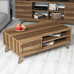 Masuta de cafea Ayla Walnut, Hommy Craft, 105x60x38, 2 cm, aluna imagine