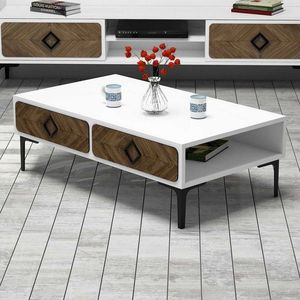 Masuta de cafea Samba White, Hommy Craft, 105x60x34, 6 cm, alb/aluna imagine
