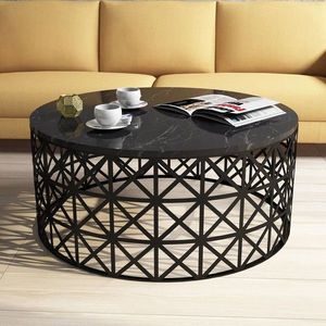 Masuta de cafea Selin Black, Hommy Craft, 90x90x38 cm, negru imagine