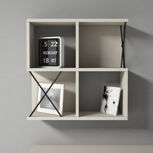Raft pentru perete Extra, Hommy Craft, 24x24x60 cm, crem/negru imagine