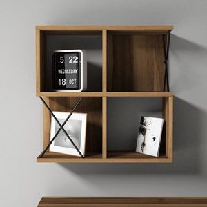 Raft pentru perete Extra, Hommy Craft, 24x24x60cm, aluna/negru imagine