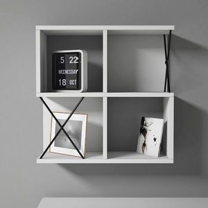 Raft pentru perete Extra, Hommy Craft, 24x24x60 cm, alb/negru imagine