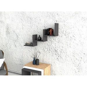Raft pentru perete Mist, Puqa Design, 90x19, 6x60 cm, antracit imagine