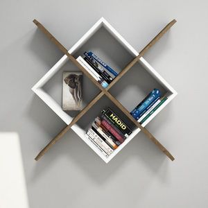 Raft pentru perete Semo, Puqa Design, 79x19, 6x79 cm, aluna/alb imagine