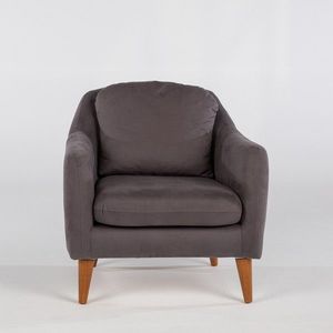 Fotoliu Soli Berjer, Unique Design, 71x77x84 cm, lemn de pin/textil, antracit imagine