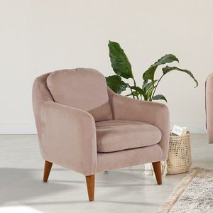 Fotoliu Soli Berjer, Unique Design, 71x77x84 cm, lemn de pin/textil, rock imagine