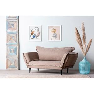 Canapea extensibila Vino Daybed, Futon, 3 locuri, 200x70 cm, metal, mink imagine
