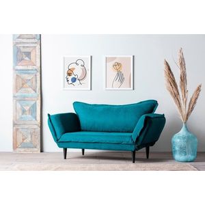 Canapea extensibila Vino Daybed, Futon, 3 locuri, 200x70 cm, metal, petrol verde imagine