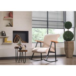 Scaun balansoar Yoka, Futon, 86x60x96 cm, metal, crem imagine