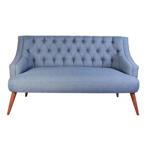 Canapea fixa Lamont, Zeon, 2 locuri, 140x74x80 cm, lemn, albastru imagine