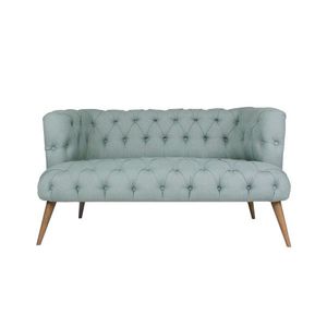 Canapea fixa West Monroe, Zeon, 2 locuri, 140x75x76 cm, lemn, albastru imagine