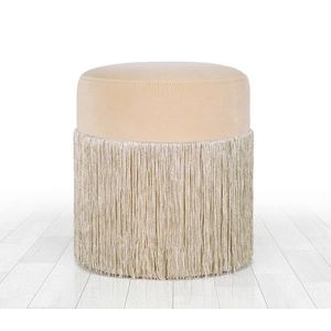 Taburet, Fluffe, 209FLF1256, Catifea, Crem imagine