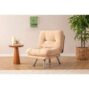 Canapea extensibilă cu 1 loc, Futon, 859FTN2320, Metal, Crem imagine