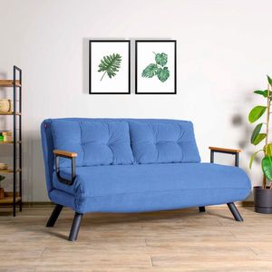 Canapea extensibilă cu 2 locuri, Futon, 859FTN2707, Metal , Albastru imagine