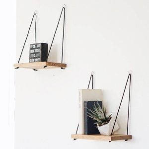 Raft de perete 2 piese AA098, Evila Originals, 40x13x50 cm, lemn de molid, maro imagine