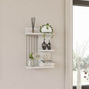 Raft de perete Kinik, Kalune Design, 40x19x60 cm, alb imagine