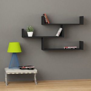 Raft de perete Tibet, Decortie, 120x22x67 cm, antracit imagine