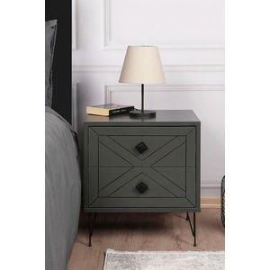 Noptiera Luna, Kalune Design, 50x40x55 cm, antracit imagine