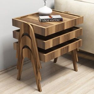 Set 3 masute Roma, Hommy Craft, 53.6x40x64 cm, maro imagine