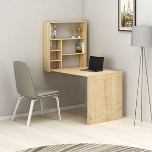 Birou cu raft de perete Sedir, Arnetti, 59x90x74 cm, PAL, natural imagine