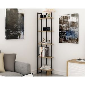 Biblioteca Alice, Zena Home, 45x22x180 cm, natural/negru imagine
